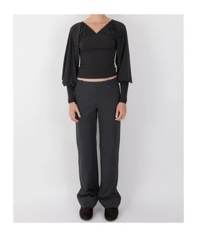 Paloma Wool Pleated Zipper Casual Pants In Blue