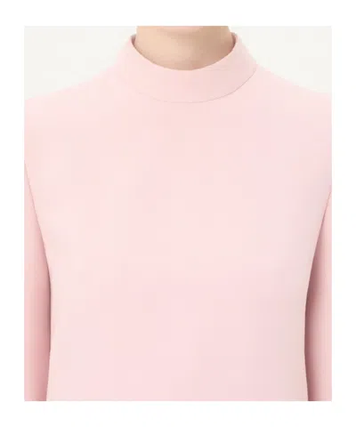 Valentino Crepe Couture Dress With Feathers In Pink