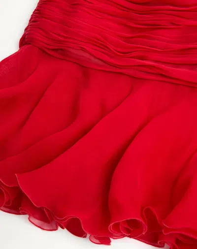 Valentino Chiffon Short Dress Woman Paris 42 In Red