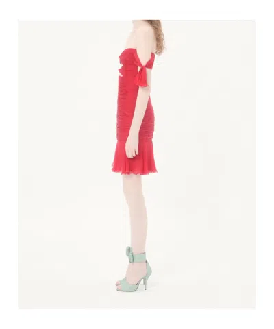Valentino Chiffon Short Dress Woman Paris 42 In Red