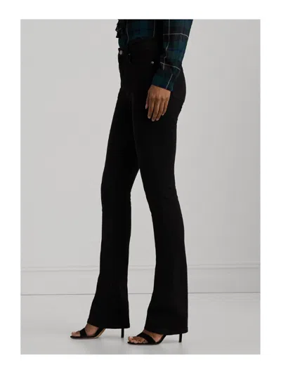 Polo Ralph Lauren Belt-loops Flared Trousers In Black