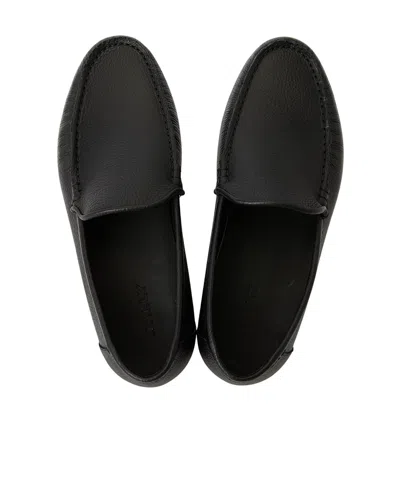 Bally Grained Leather Loafers In Black
