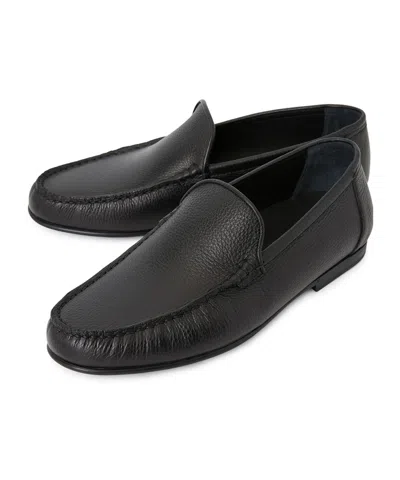 Bally Grained Leather Loafers In Black
