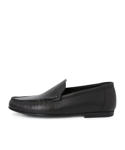 Bally Grained Leather Loafers In Black