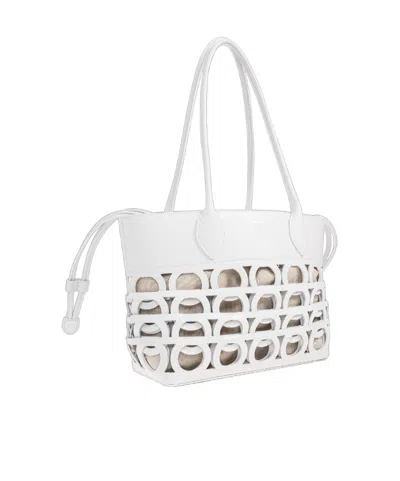 Ferragamo Gancini Tote Bag (s) In White