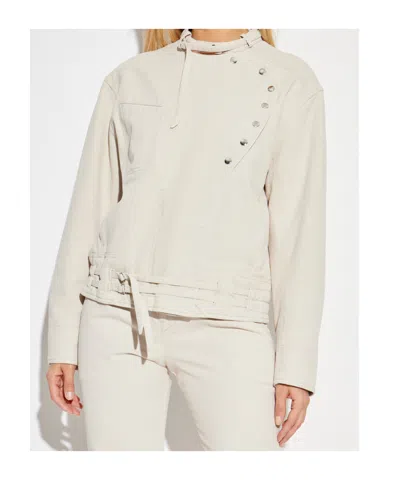 Isabel Marant Timea Buttoned-belted Jacket In White
