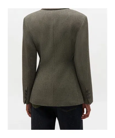 Ganni Green Mouline Blazer In Green