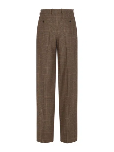 Saint Laurent Casual Pants With Belt Loops In Brown
