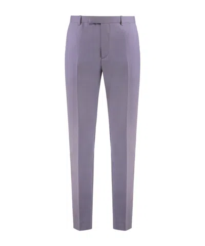 Gucci Trousers In Dry Wool Gabardine In Purple
