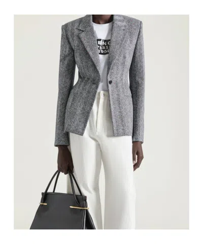 Givenchy Single-breasted Jacket In Cotton Herringbone In Multi