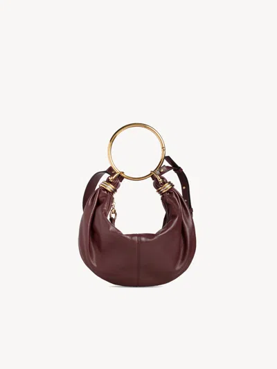 Chloé Small Bracelet Hobo Bag In Burgundy