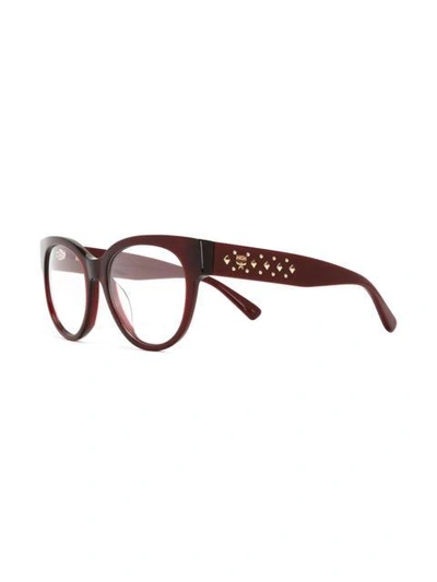 Shop Mcm Round Frame Glasses In Red