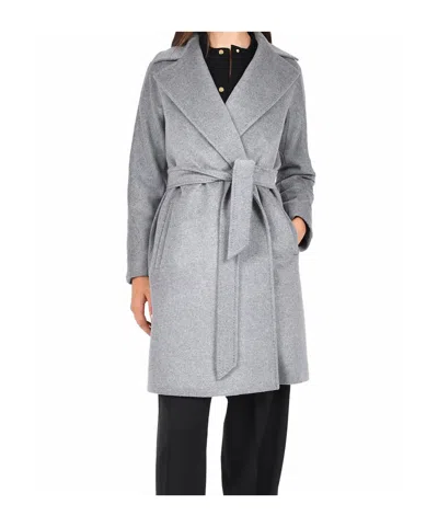 Max Mara Ajaccio Belted Coat In Gray