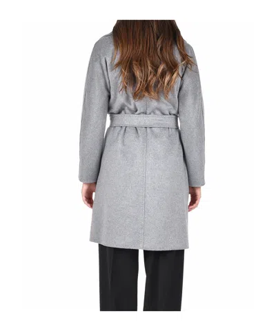 Max Mara Ajaccio Belted Coat In Gray