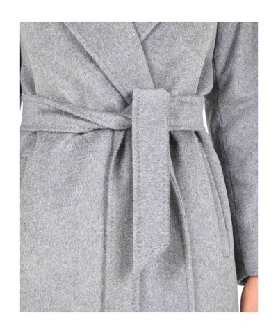 Max Mara Ajaccio Belted Coat In Gray