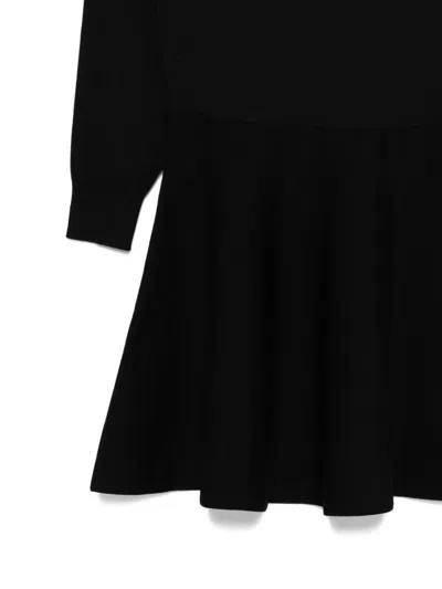 Roberto Collina Long-sleeved Wool Flared Dress Clothing In Black