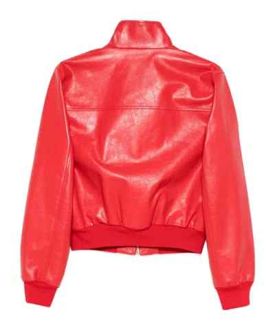 Bally Tailored Long Sleeve Blazer With Ribbed Cuffs In Red