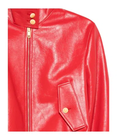 Bally Tailored Long Sleeve Blazer With Ribbed Cuffs In Red