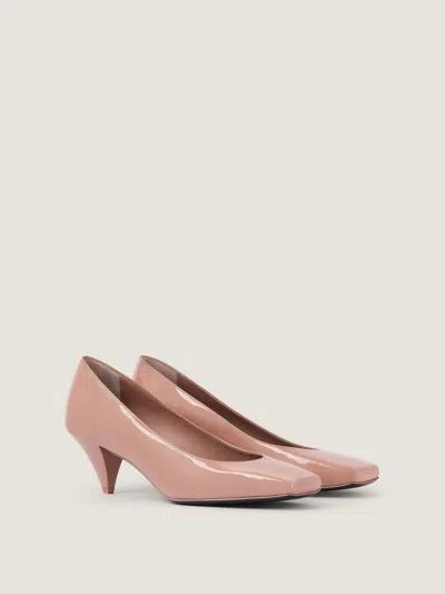Givenchy Sliced Square Pumps In Patent Leather In Pink