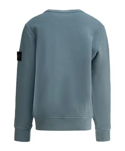Stone Island Junior Long Sleeved Logo Patch Sweatshirt In Blue