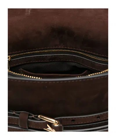 Moschino Buckle Leather Shoulder Bag In Burgundy