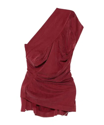 Vivienne Westwood Asymmetric Draped One-shoulder Top In Red