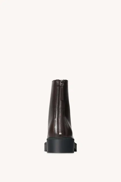 The Row Nobilis Fast Leather Ankle Boots In Brown