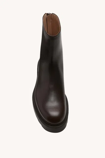 The Row Nobilis Fast Leather Ankle Boots In Brown