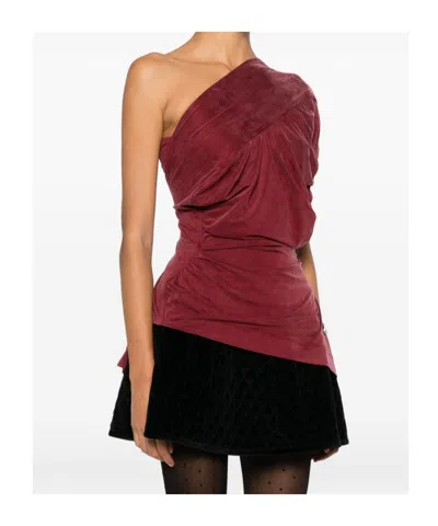 Vivienne Westwood Asymmetric Draped One-shoulder Top In Red