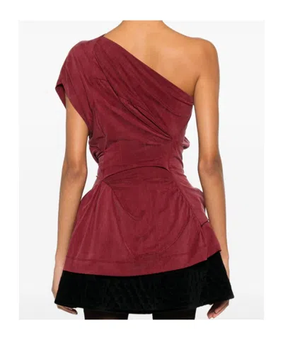 Vivienne Westwood Asymmetric Draped One-shoulder Top In Red