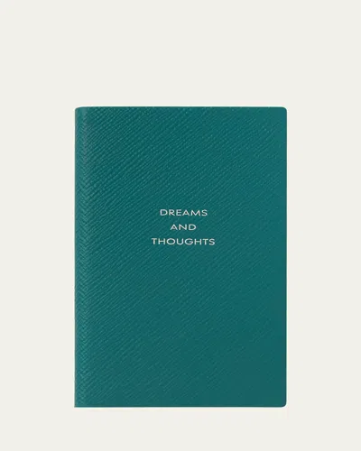 Smythson Dreams And Thoughts Leather Panama Notebook In Blue
