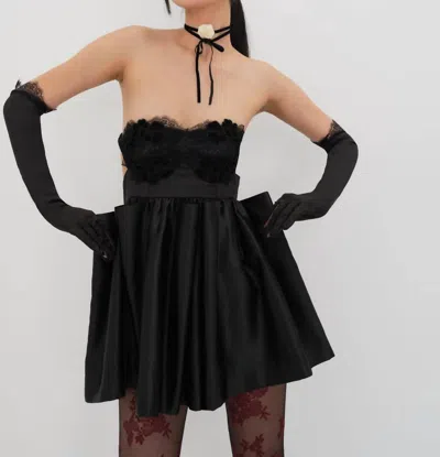 For Love & Lemons Virginia Mini Dress In Black In Black