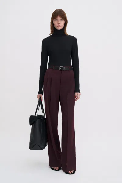 Filippa K Darcey Wool Trousers In Burgundy