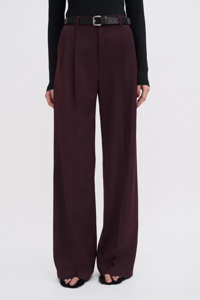 Filippa K Darcey Wool Trousers In Burgundy