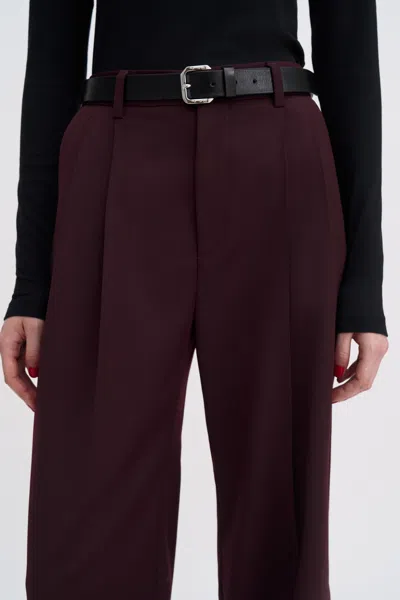 Filippa K Darcey Wool Trousers In Burgundy