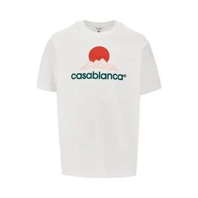 Casablanca Multicolour Graphic T-shirt With Organic Cotton Comfort In White