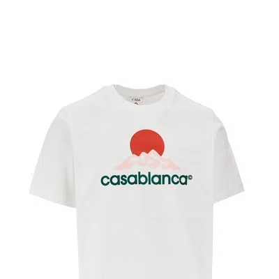 Casablanca Multicolour Graphic T-shirt With Organic Cotton Comfort In White