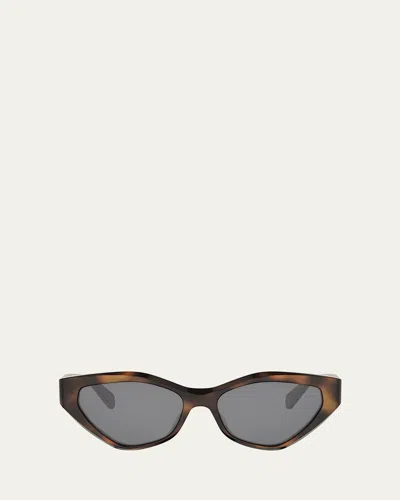 Celine Triomphe Acetate Cat-eye Sunglasses In Brown