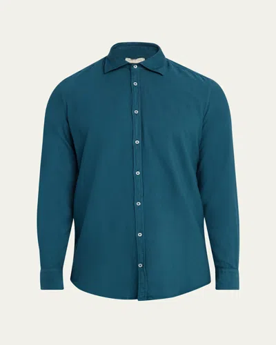 Massimo Alba Men's Genova Solid Sport Shirt In Blue