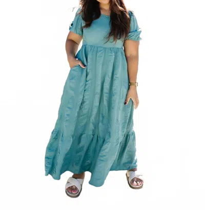 Polagram Genesis Maxi Dress In Teal In Blue