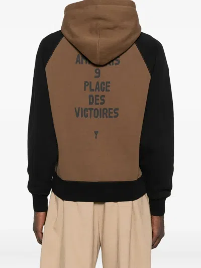 Ami Alexandre Mattiussi Hoodie Patch In Brown
