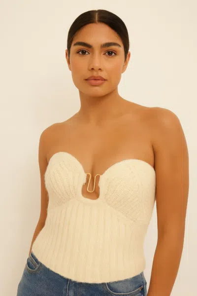 Truedames Knit Tube Top In Neutral