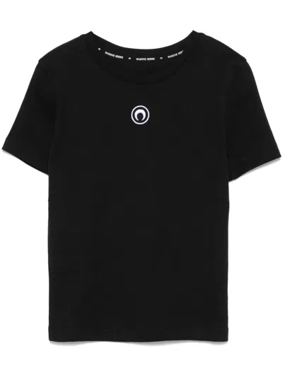 Marine Serre Moon Cotton T-shirt In Black