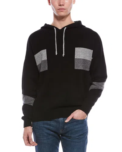 Raffi Intarsia Hoodie In Black