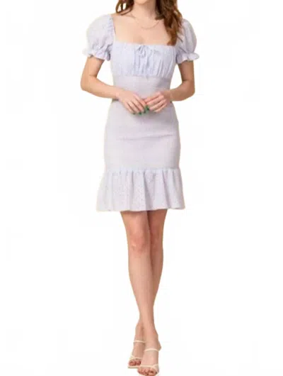 Hyfve Sweetness Eyelet Bodycon Dress In Lavender In White