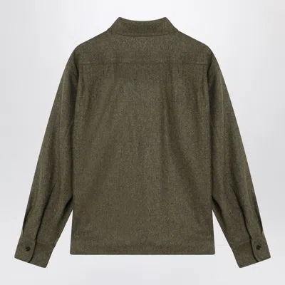 Max Mara Benares Wool Felt Long-sleeved Shirt In Green