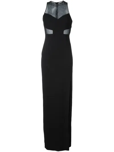 Emanuel Ungaro Fitted Long Dress With High Neckline In Black