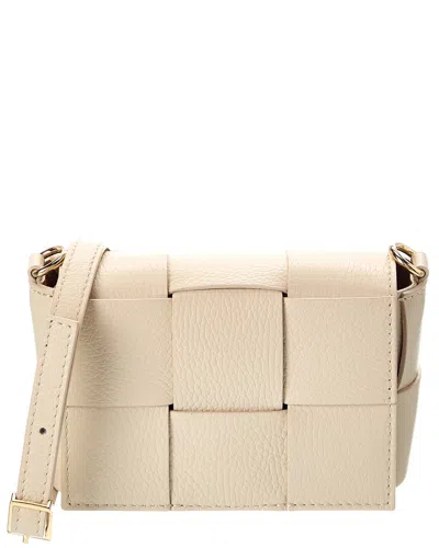 Isabella Rossetti Leah Hand-woven Leather Crossbody In Sand