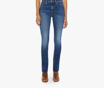 Mother High Waisted Rascal Sneak Jeans In Uncharted Waters In Blue