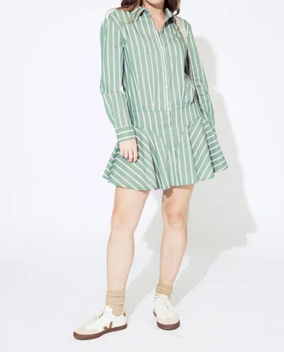 Saylor Naeem Stripe Shirtdress In Juniper In Green